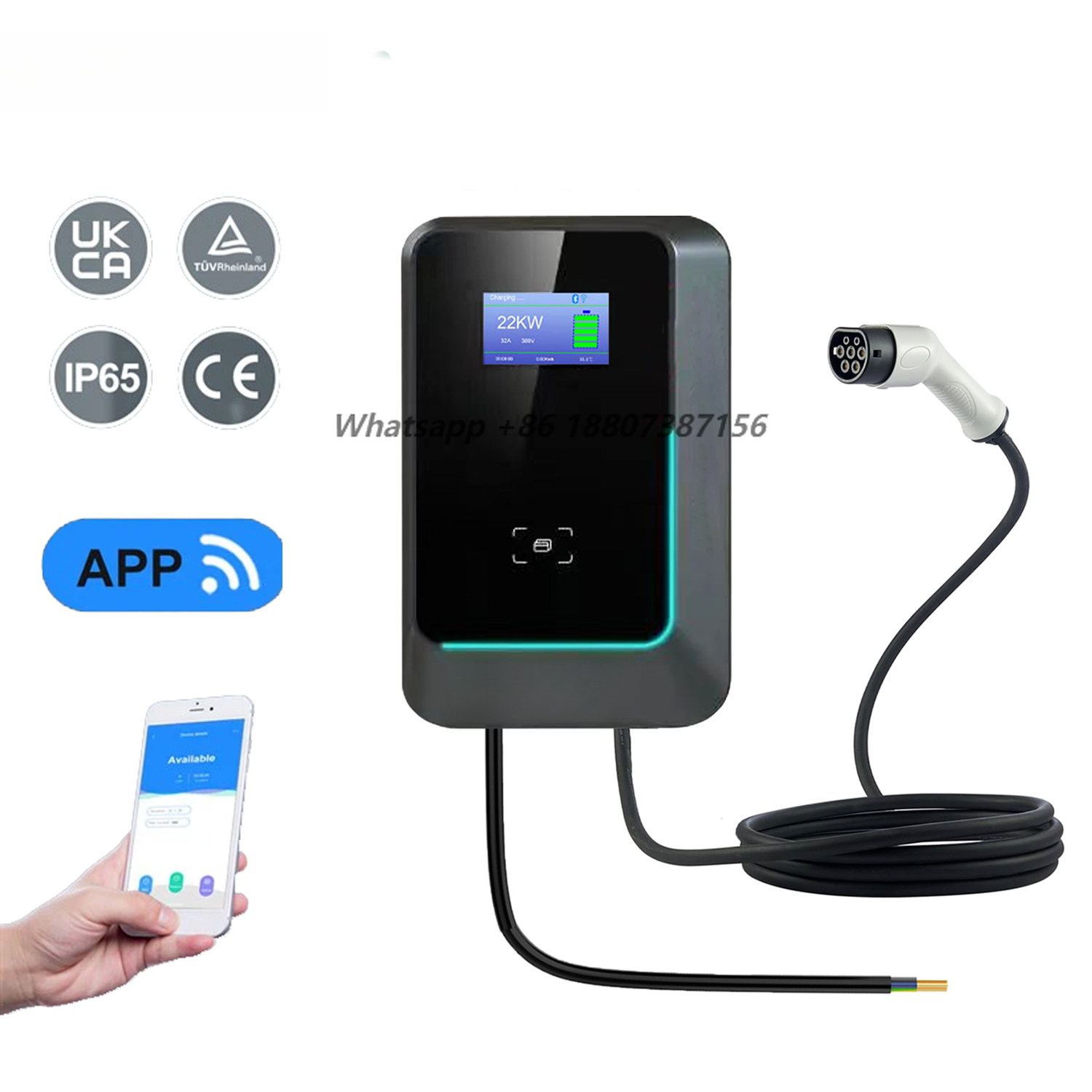 Bomern 7kw 11kw 22kw AC EV Wal - огляд і ціна 22Kw Wallbox Type 2 Ocpp Rfid