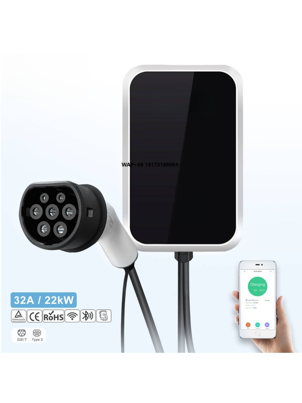 22kW AC EV Charging Station Sm - огляд і ціна 22Kw Wallbox Type 2 Ocpp Rfid