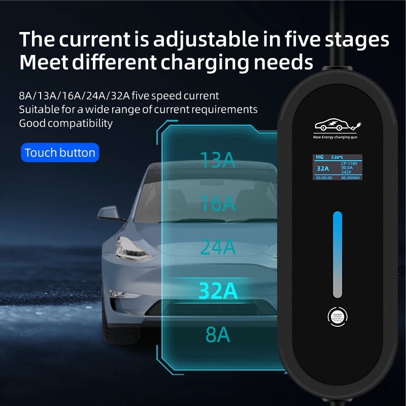 ROMADA 7KW 32A EV Portable Cha - огляд і ціна Portable Ev Charger 32A Type 2 Cee Plug