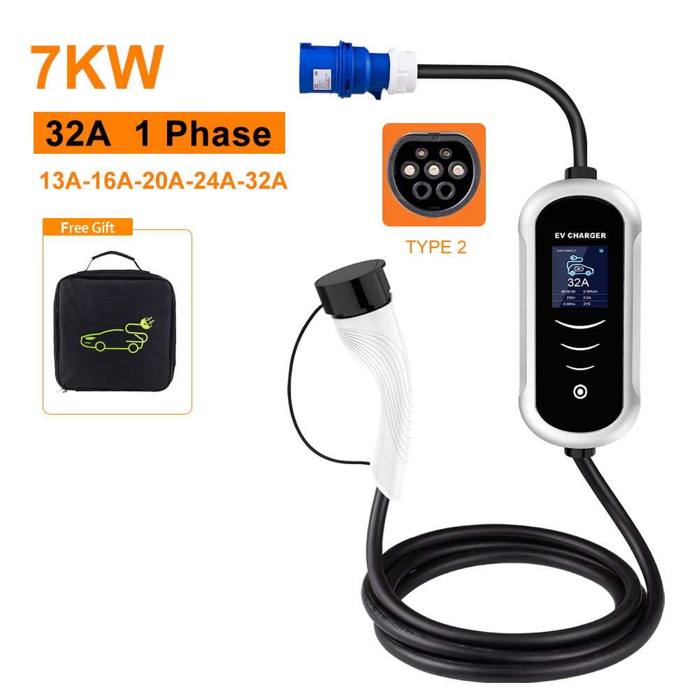 IPENGEN Type 2 Portable EV Cha - огляд і ціна Portable Ev Charger 32A Type 2 Cee Plug