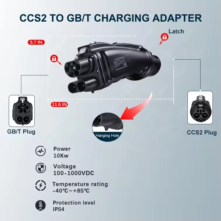 Dc Ccs2 to Gbt Adapter Combo 2 - огляд і ціна Gb/T To Ccs2 200A Fast Charging Adapter