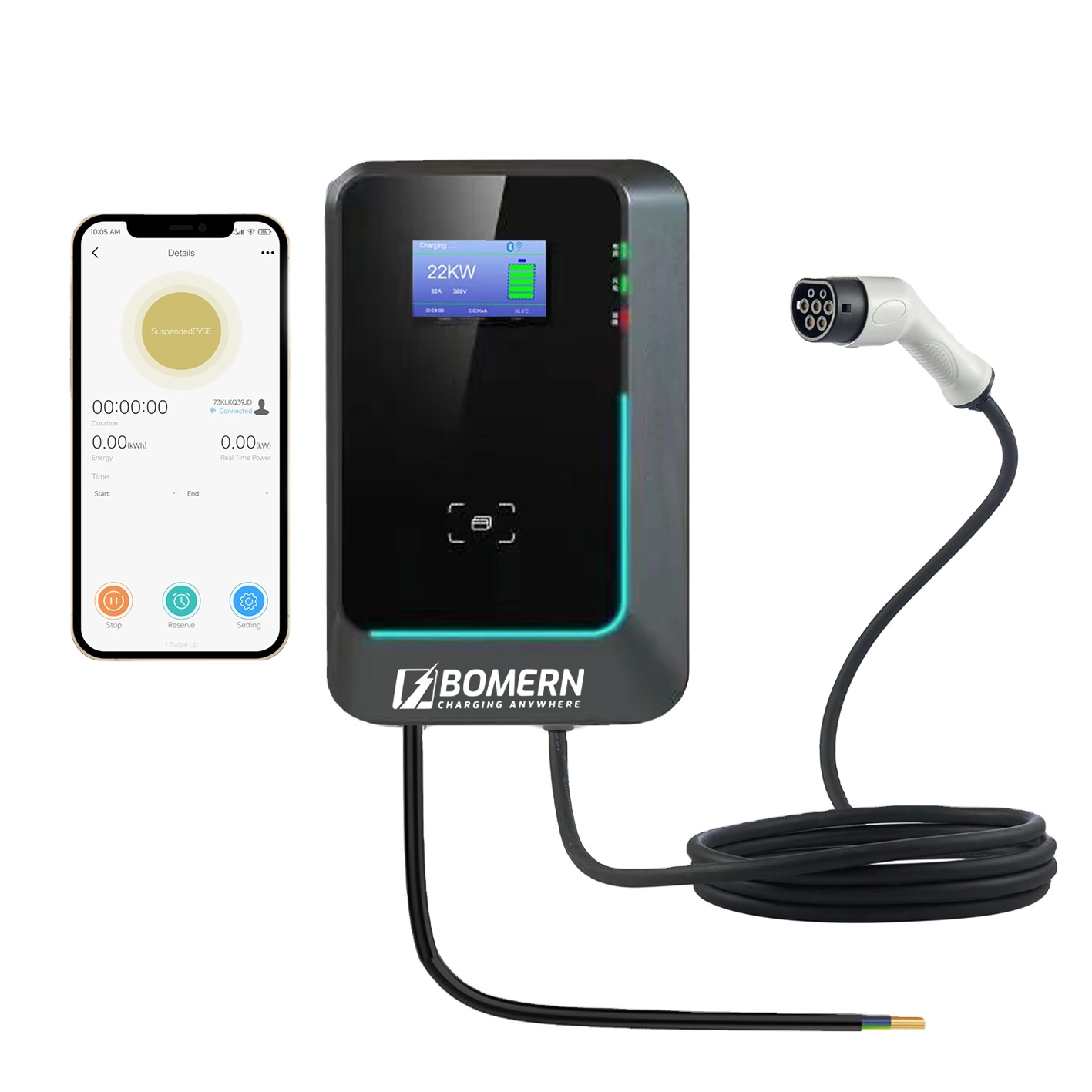 2025 Hot Sale 7kw/11kw/22kw AC - огляд і ціна 22Kw Wallbox Type 2 Ocpp Rfid